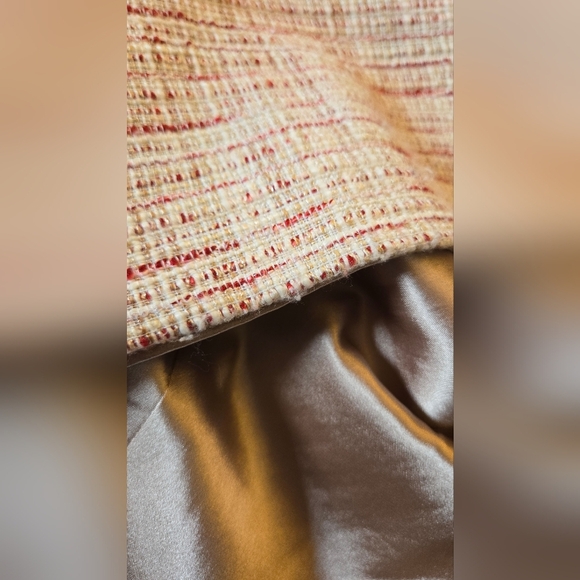 Tahari Tweed red brown cream dress - size 4 - Picture 5 of 8